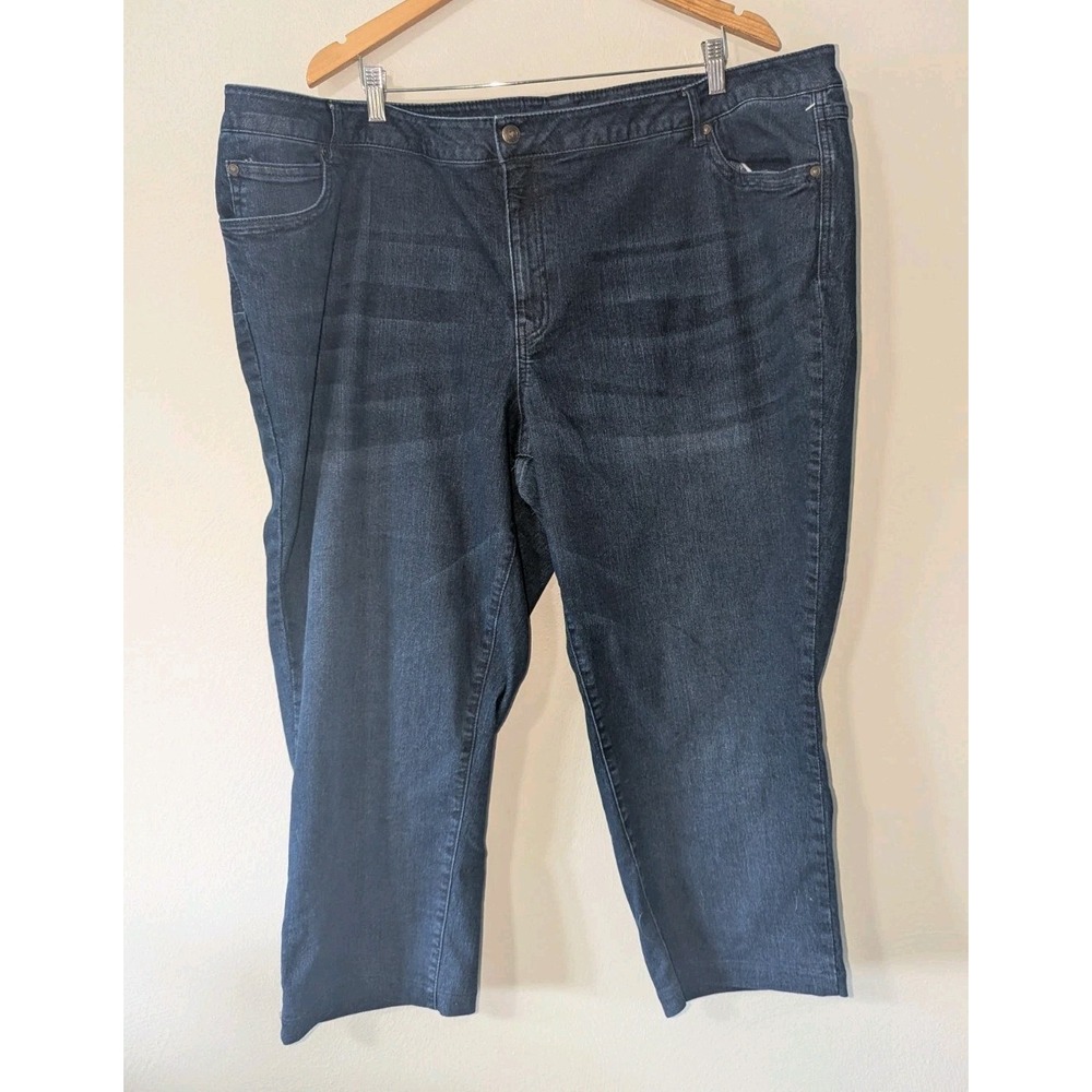 28W Denim 24/7 Dark Wash Straight Leg Ankle‎ Crop Jeans